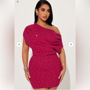 Elegant One-Shoulder Pink Dress